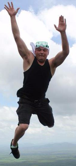 Cody jumping off of Cerro Negro volcano in Nicaragua